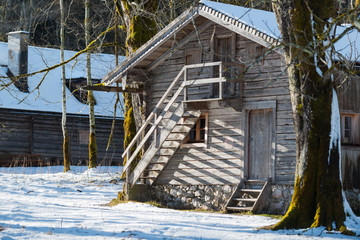 Street sketches near the church of St. Bartholomew. Lake Konigssee. Bavaria. Germany