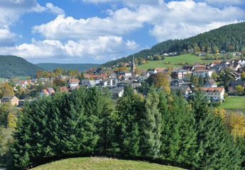 Fototapeta na wymiar der beliebte Urlaubsort Baiersbronn im Schwarzwald nahe Freudenstadt,Baden-Württemberg,Deutschland