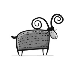 Funny goat, simple sketch for your design