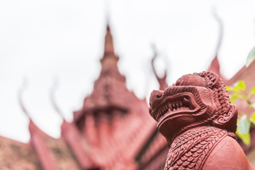 Tourism Khmer style roof architecture in Royal Palace, Phnom Penh, Cambodia, Asia.