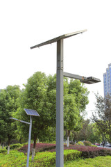 Solar street light in the park