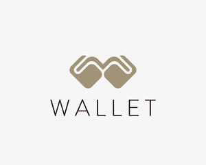 Wallet vector logo design. Money billfold payment logotype.