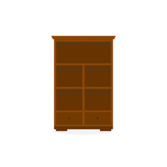 Wood Cabinet Storage Furniture Illustration