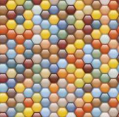 Seamless background of hexagonal honeycombs.