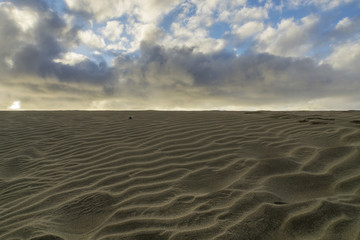 View to Pattern of Dune at Maspalomas at sunrisen / Spain