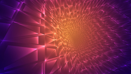 Abstract background of bright glowing particles and paths