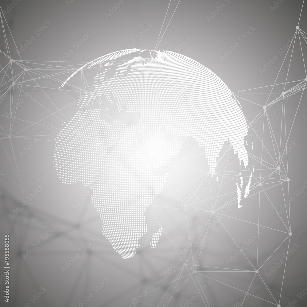 Poster abstract futuristic network shapes. high tech hud background, connecting lines and dots, polygonal l