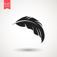 Feather icon, Vector, Silhouette, Icon, Logo. eps10. Flat vector illustration for web site or mobile app.