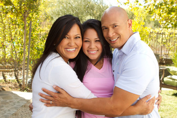 Fototapeta premium Happy Asian Family Hugging
