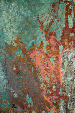 hintergrund, background, metall,rost,blau © hanneliese