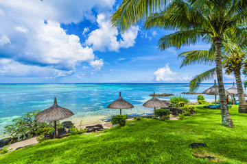 Mont choisy, public beach at Mauritius islands, Africa