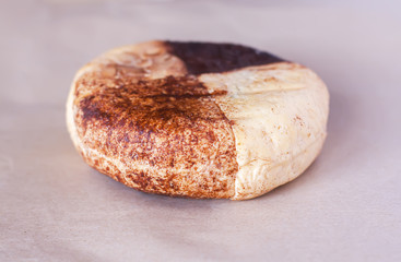 Different kind of sweet cheese with cinnamon, chocolate, cacao and nuts.