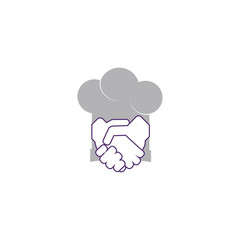 Handshake Chef Logo Icon Design