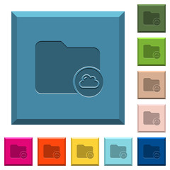 Cloud directory engraved icons on edged square buttons