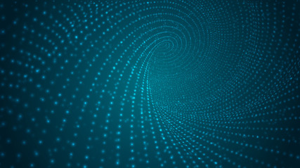 Abstract background of bright glowing particles and paths.