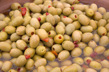 Stuffed Green Olive Background