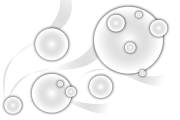 White circles with shadow on white background