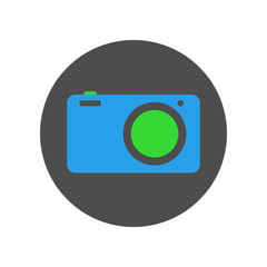 Digital photo camera icon. Vector.