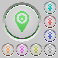Fire station GPS map location push buttons