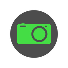 Digital photo camera icon. Vector.