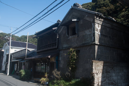 Townscape of Higashi-Uraga in Miura Peninsula, Yokosuka City, Kanagawa Prefecture, Japan.