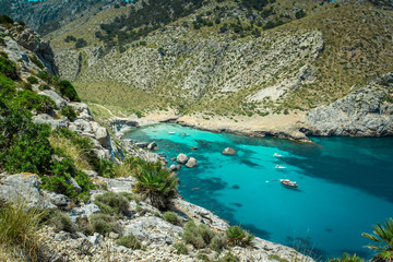 Beatiful view of Cala Figuera beach in Mallorca, Spain