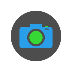 Digital photo camera icon. Vector.