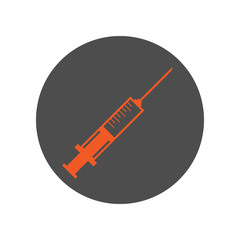 Medical syringe icon. Vector.