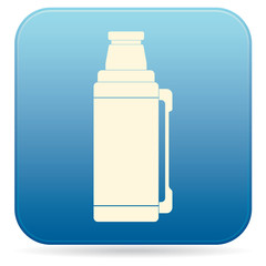 Thermos container icon, camping and hiking equipment