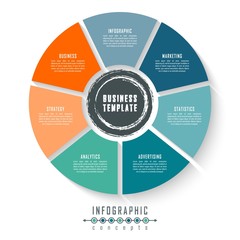 Infographic timeline template can be used for chart, diagram, web design, presentation, advertising, history. Vector infographic illustration