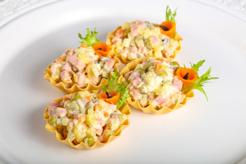 Tartlet with Russian salad