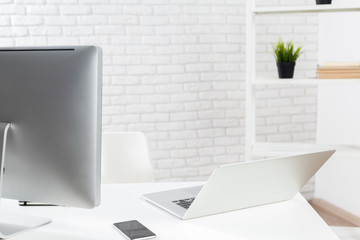 Fototapeta premium Stylish workspace with computer