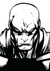 Superhero Portrait Line Art