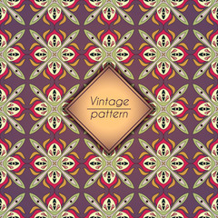 Abstract geometric retro seamless pattern. Vector background.