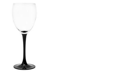 Empty wine glass. Isolated on white background. copy space, template