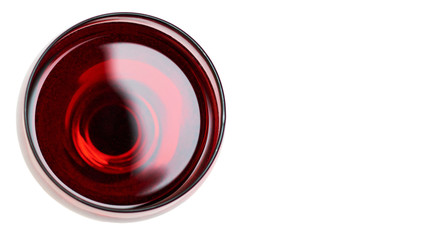 Red Wine in glass. Isolated on white background. copy space, template