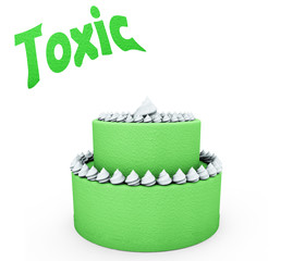 Chocolate cake. 3d Illustrations on a white background