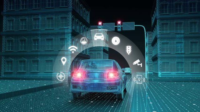 IoT car connect traffic information control system, select application, Internet of things. 4k size