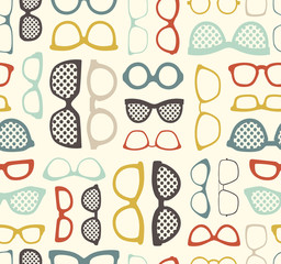 seamless eyeglasses spectacles pattern - 195600612