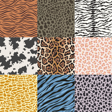 repeated wildlife animal skin fabric pattern

