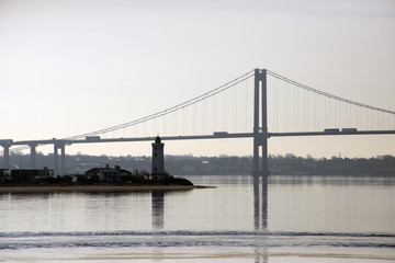 Fototapeta premium Little Belt close to Fredericia with Strib lighthouse