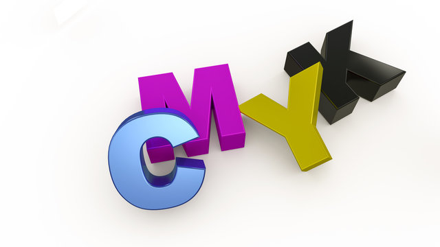CMYK 3d text