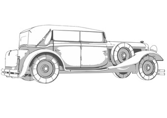 sketch of an old machine vector