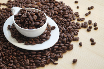Raw coffee, coffee beans