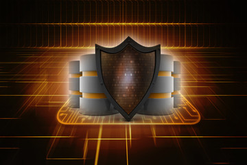 3d rendering Database and computer data security concept