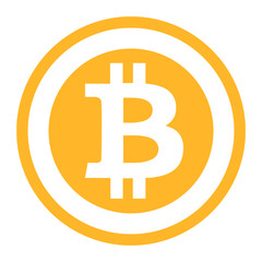 Flat Bitcon isolated vector icon
