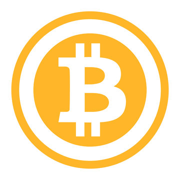 Flat Bitcon isolated vector icon