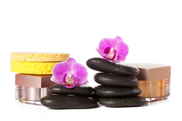 zen stone and orchid. spa concept