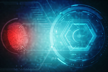 Fingerprint Scanning Technology Concept 2d Illustration