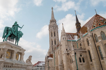 Fototapeta na wymiar Buda side buildings in Budapest city 